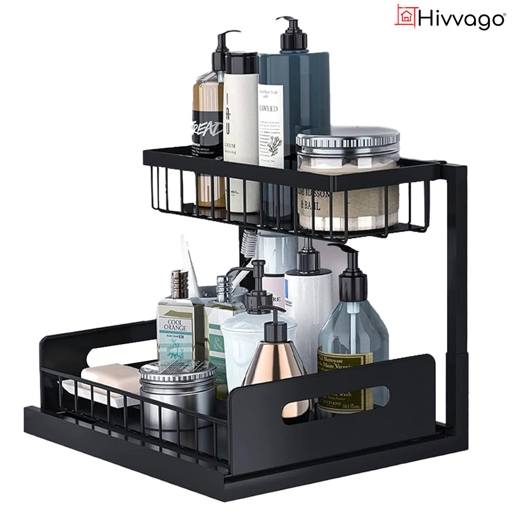 Hivvago 2-Tier Pull-Out Under Sink Organizer Storage Shelf For Kitchen