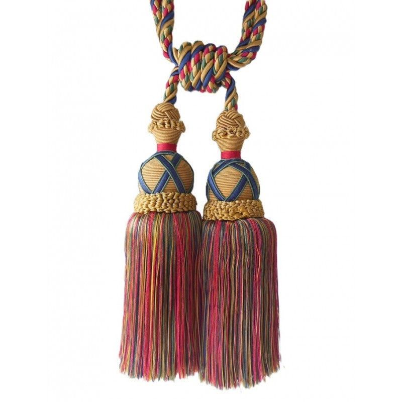 Multi Coloured Double Tassel Curtain Tieback