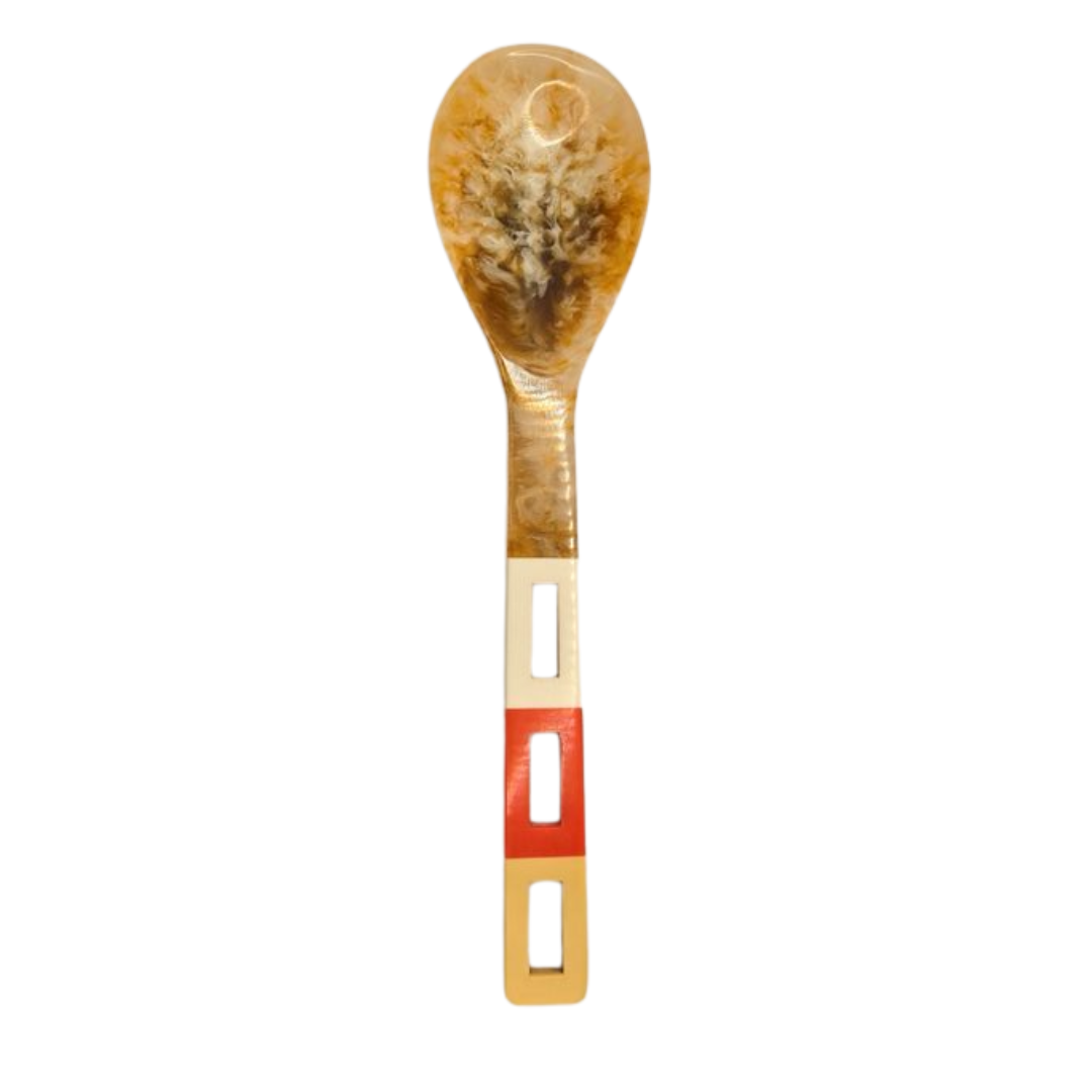Retro Orange Multi Resin Serving Spoon | Hand-Poured | Food Safe