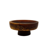 Hand-Poured Pedestal Serving Bowl – Small Caramel Resin Bowl for Snacks & Sides