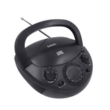 Laser Black Portable CD Boombox with AM/FM Radio
