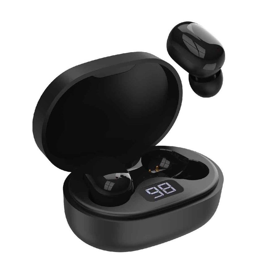 Laser TWS Mini Earbuds ENC LED Display Black