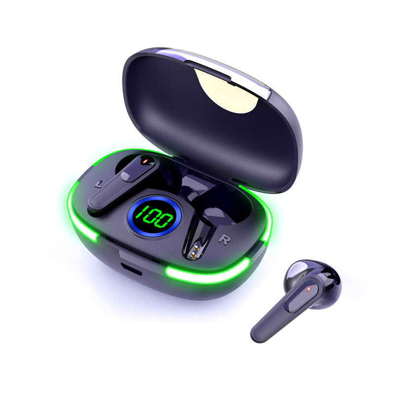 Laser TWS Earbuds with LED Battery Display Black
