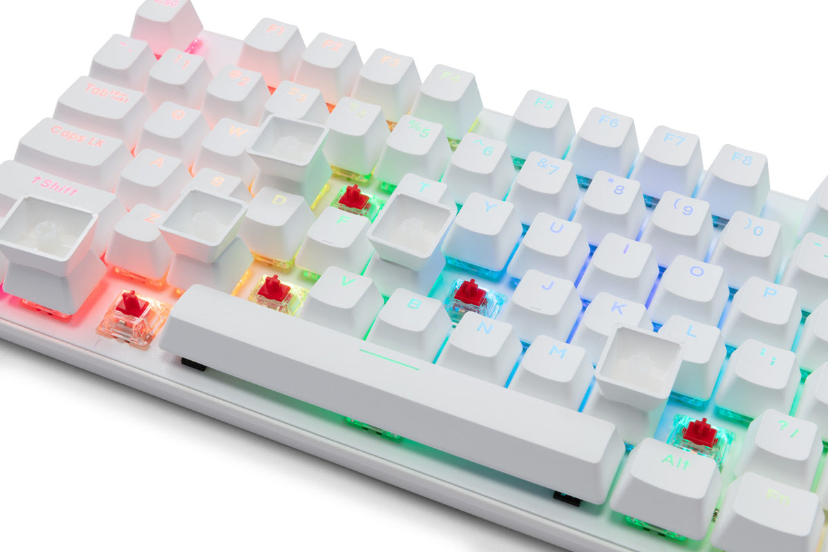 G-TEK Cyborg 87-Key Wired Bluetooth Keyboard White