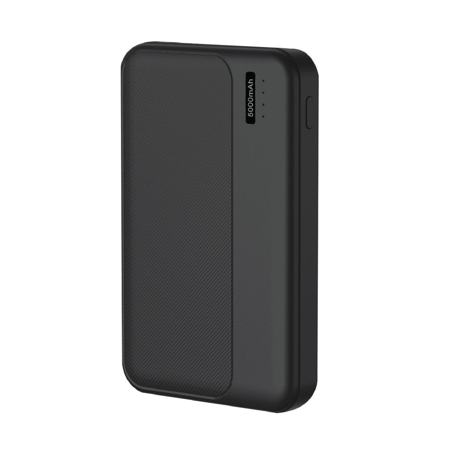 Laser Slim 5000mAh Portable Power Bank Black