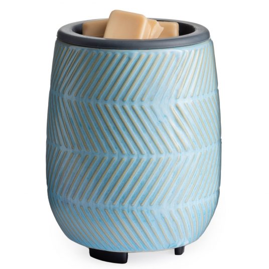 Blue Herringbone Flip Dish Wax Warmer - RRP $39.95 - Wholesale