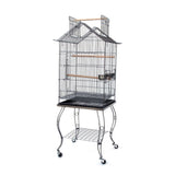Samland BIRD PARROT CAGE WITH STAND COCKATIEL AMAZON AFRICAN GREY CAIQUE CONURE BLACK