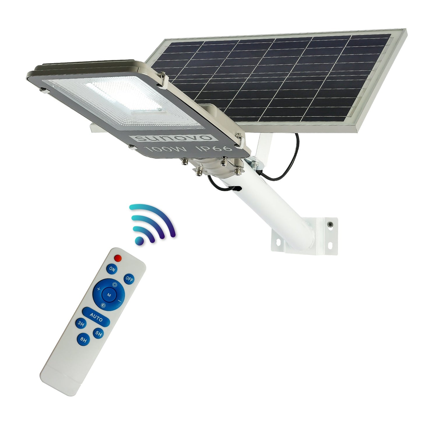 Samland 100W SOLAR GARDEN PATHWAY STREET LIGHT ADJUSTABLE SOLAR PANEL