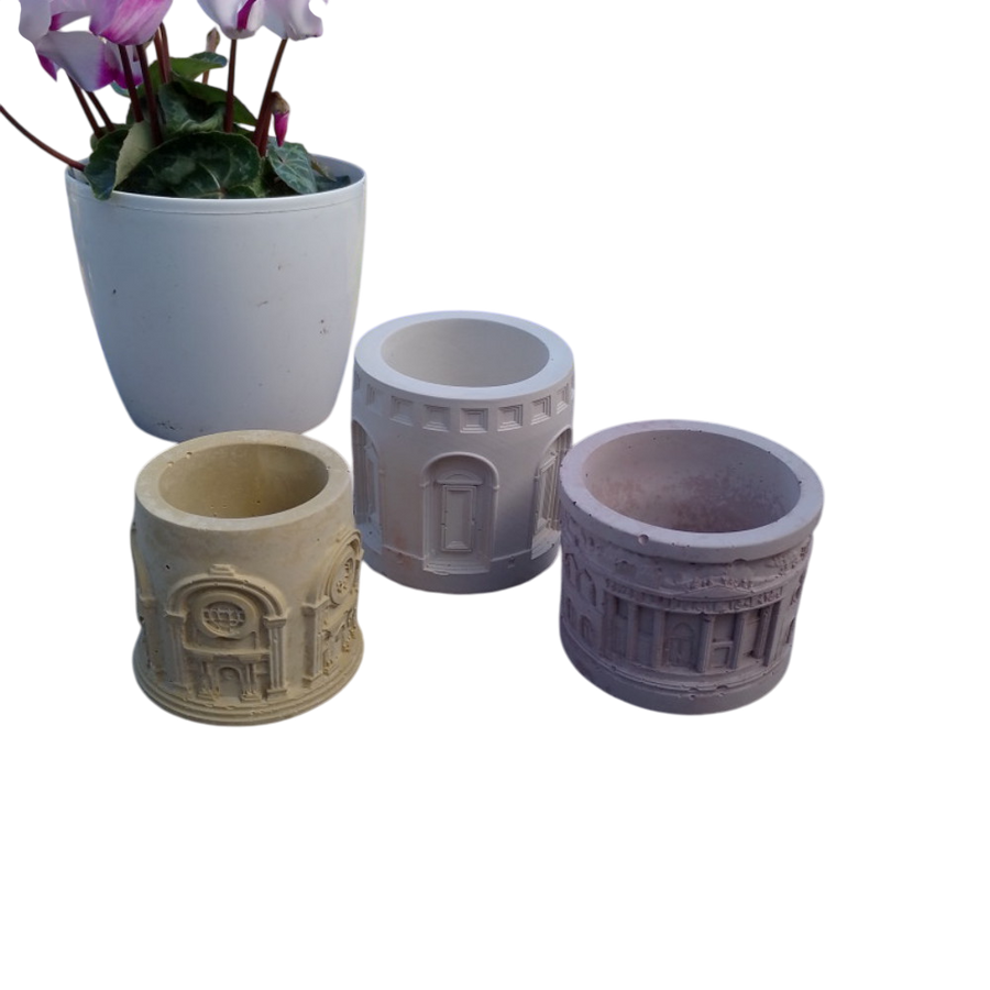 Ancient architecture succulent planters x 3