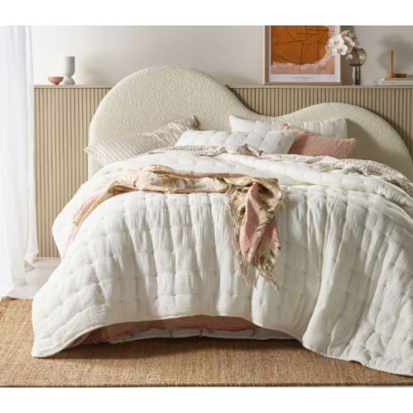 Hugo White Coverlet by Vintage Design Homeware King