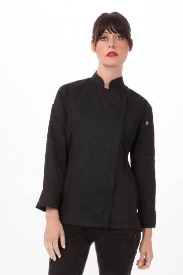 Hartford Women's Black Zipper XS Chef Jacket by Chef Works