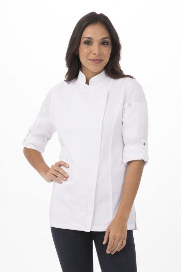 Hartford Women's White Zipper XXL Chef Jacket by Chef Works