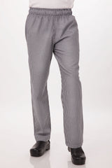 Essential Men's Small Checks XL Baggy Black Chef Pants by Chef Works