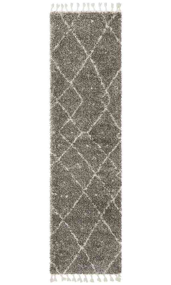 Saffron 44 Grey Runner by Rug Culture - 200X80CM - RUNNER