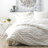 Chenille Wave 100% Cotton Vintage Washed White Tufted Quilt Cover Set by Cloud Linen Queen