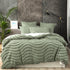 Chenille Wave 100% Cotton Vintage Washed Sage Tufted Quilt Cover Set by Cloud Linen Super King
