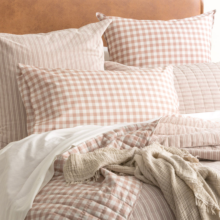Alison Yarn Dyed Cotton Reversible Clay Quilted Coverlet Set by Renee Taylor Super King