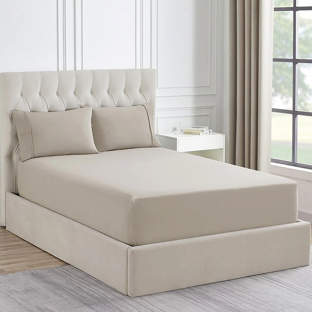 Ddecor Home 1500 Thread count Premium Cotton Blend Sand Queen Combo Set by Ddecor Home