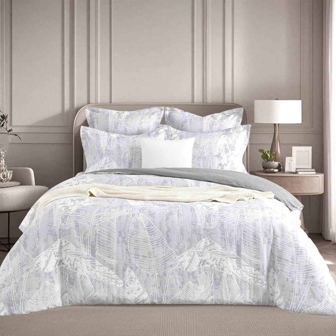 Grove Charcoal Jacquard King Quilt Cover Set by Renee Taylor