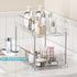 1 Pack Bathroom Organizer, 2 Tier Clear Under Sink Organizers Vanity Countertop Storage Container,Cabinet Drawers Bins, Pull-Out Organization with Track for Pantry, Kitchen