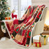 Christmas Throw Blanket, Christmas Decorations Gifts for Women, Sherpa Flannel Fleece Winter Holiday Blanket, Fluffy Cozy Soft Christams Throws for Couch Sofa Bed, DoubleDeer, 50" X 60"