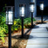 Solar Pathway Lights Outdoor, 8 Pack Metal Glass Solar Lights Outdoor Waterproof Auto On/Off Landscape Path Lighting Garden Decor for Yard Walkway Driveway, Cool White