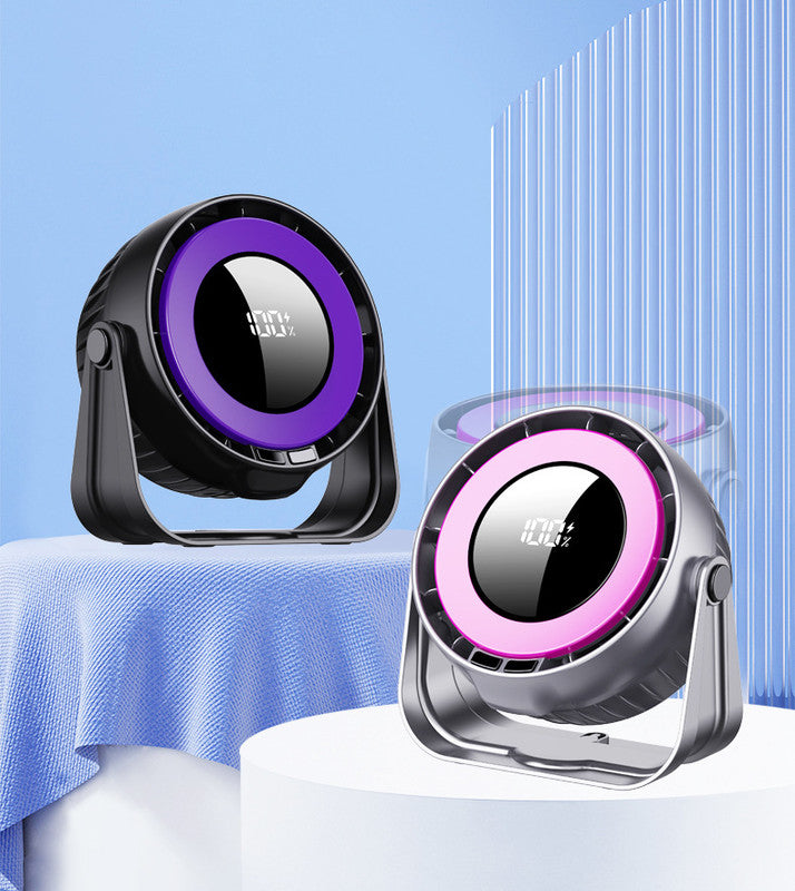 Desk Fan, Small Quiet LED Display Portable Table Fans, 180°Tilt, 100 Speeds, 5 Modes, Rechargeable 4000mAh Battery Operated USB Fan For Office, Bedroom, Outdoor(Black)Christmas Gifts