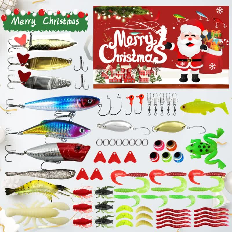 Fishing Lures Tackle Set for Fisher Men, Father, Granpa, Boys - 2025 Christmas Surprise Gift 78pcs