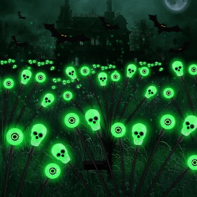 Halloween Decorations Outdoor, Scary Eyeball Lights,4PACKS 32LED,IP65 Waterproof,Halloween Decor for Garden/Yard/Patio/Lawn/Pathway(Green)