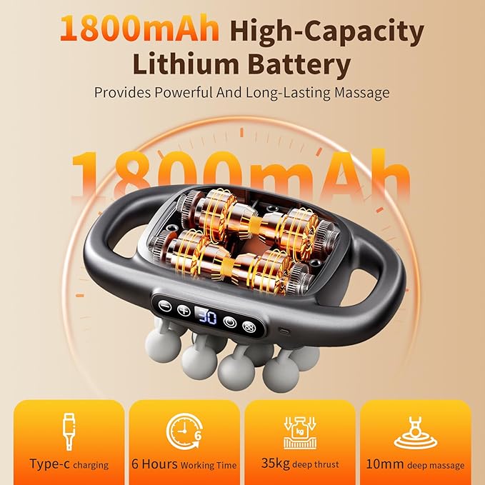 16-Head Massage Gun Set, Deep Tissue Percussion Massager with 3 Modes & 30 Intensities,Quiet Muscle Massage Gun for Back,Shoulders, Legs, Foot, Body Muscle Pain Relief Christmas gifts