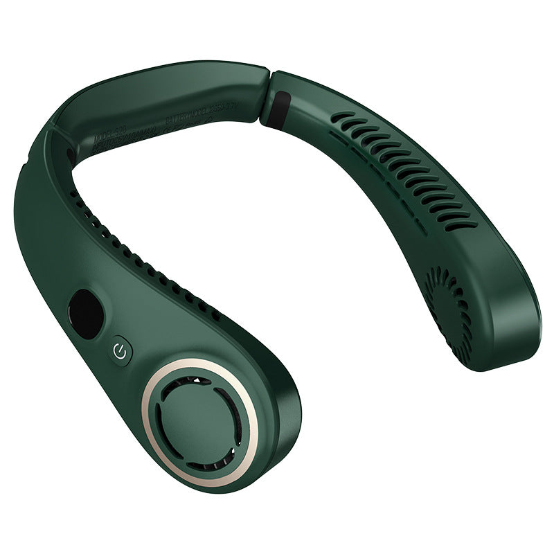 Portable Neck Fan Upgraded, Neckbrace Personal Hands Free, 5 Speed Gears Adjustment, 2000 mAh Wearable Bladeless Quiet Rechargeable for Outdoor Indoor, Gifts for Women Men- Green Christmas Gifts