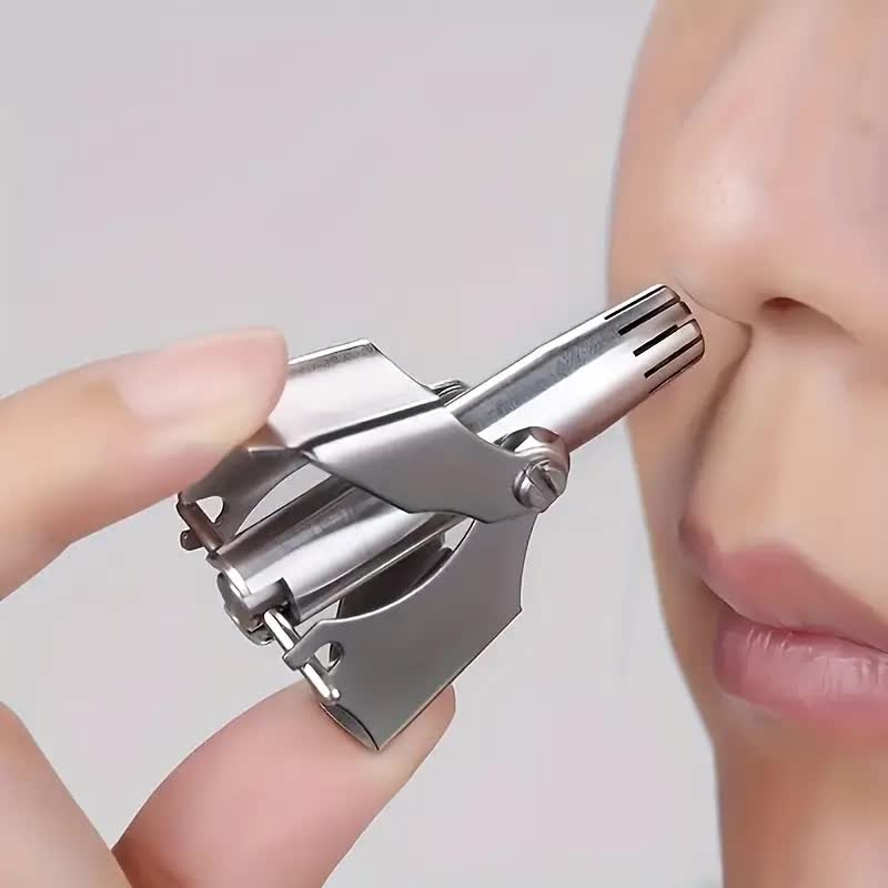 Washable Manual Nose Hair Trimmer For Men And Womens, Stainless Steel, Portable Nose Hair Clipper
