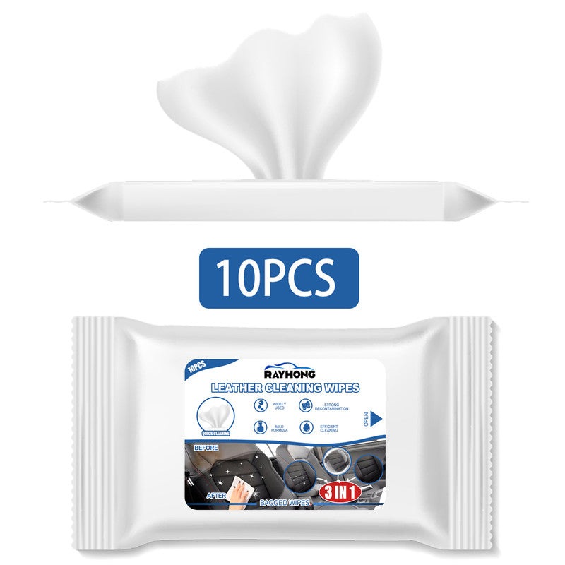 Rayhong 3in1 Car Leather Cleaning Wipes, Seat Interior Cleaning Wipes Wash And Decontaminate Without Water