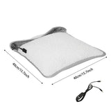 USB Heated Foot Warmer Sheep Fleece Foot Warmer Rabbit Fleece Foot Warmer Sofa - White - Size 40cm