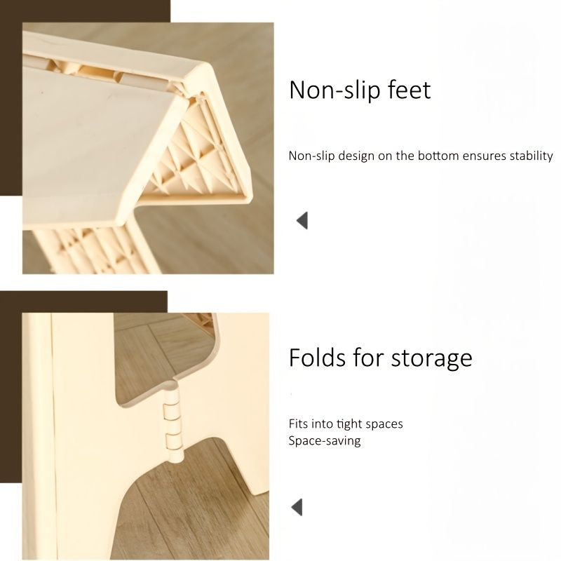 Gray folding step stool, compact stool, non-slip step stool, heavy-duty stool, home accessory, reaching stool, portable stool, sturdy stool, small space stool, Australian home