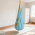 hanging hammock chair, indoor hammock chair, outdoor hammock chair, inflatable pillow, pocket, relaxation, playtime, Christmas gift, Halloween gift, lounge chair - Blue - Size 160-70cm