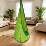 hanging hammock chair, indoor hammock chair, outdoor hammock chair, inflatable pillow, pocket, relaxation, playtime, Christmas gift, Halloween gift, lounge chair - Green - Size 160-70cm