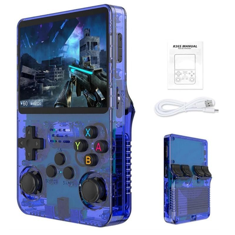 handheld game console, 3.5-inch HD screen, GTA, retro classic games, portable arcade, PSP-style, retro gaming, portable gaming, nostalgic console, Australia - Blue - Size 128G