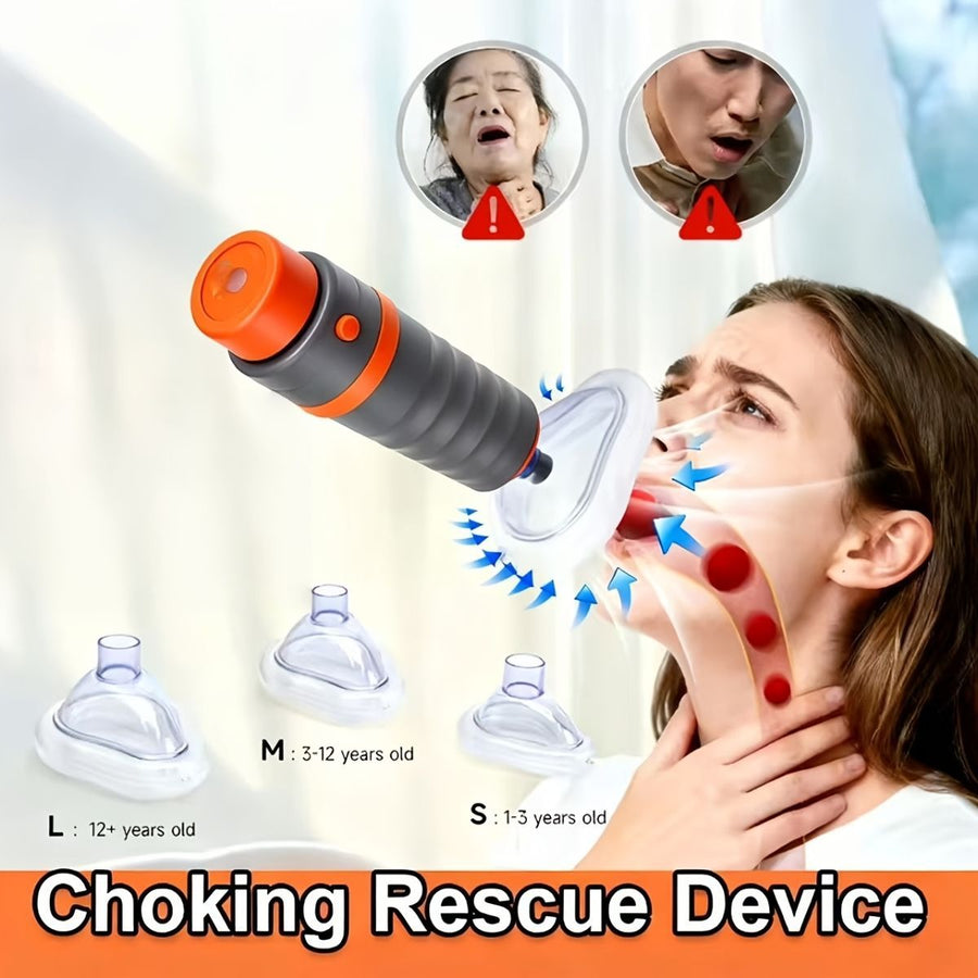 choking rescue device, Heimlich principle, emergency first aid, choking prevention, household safety, age-specific sizes, Australian households, anti-choking tool, first aid kit, portable safety device - Black - Size routine