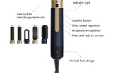 5-in-1 hair dryer, hair styling tool, hot air comb, straightening and curling, automatic curling iron, high-speed motor, Australian hair care, multifunction hair brush - Black - Size 6