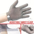 cut-resistant glove, stainless steel chainmail glove, industrial hand protection, adjustable safety glove, meat cutting glove, glass handling glove, Australia work wear, PPE hand safety - Silver - Size L-24CM