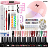 Nail Art Kit Gel Lamp Nail Grinder Nail Polishes Nail Art Tools Nail - Multi - Size Set1