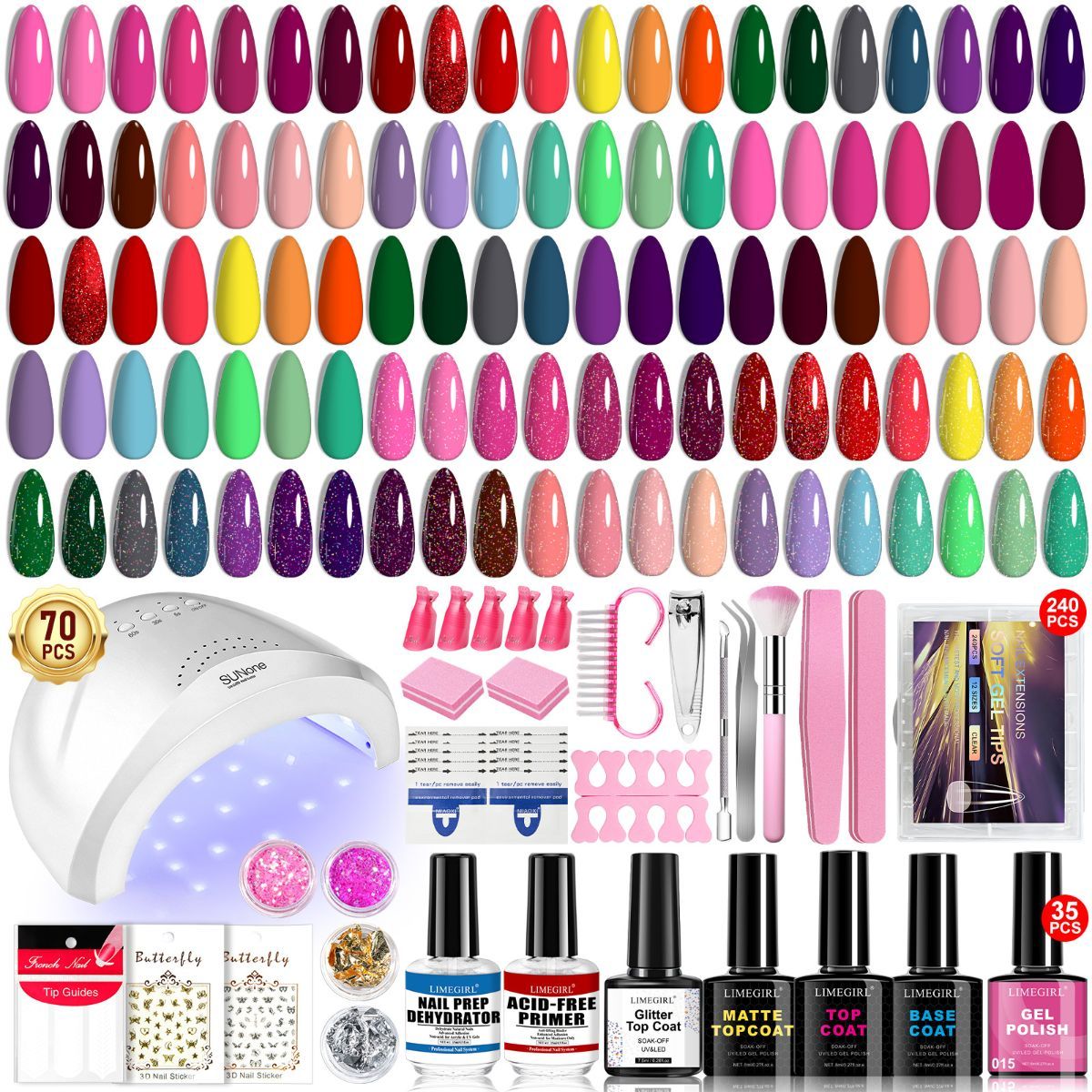 Nail Art Kit Gel Lamp Nail Grinder Nail Polishes Nail Art Tools Nail - Multi - Size CN164-2