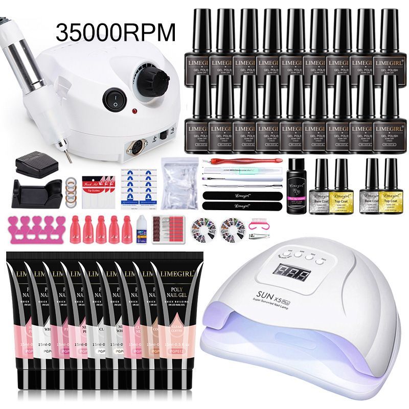 Nail Art Kit Gel Lamp Nail Grinder Nail Polishes Nail Art Tools Nail - Multi - Size H-ZH194-1