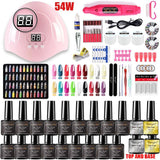 Nail Art Kit Gel Lamp Nail Grinder Nail Polishes Nail Art Tools Nail - Multi - Size zh158-4