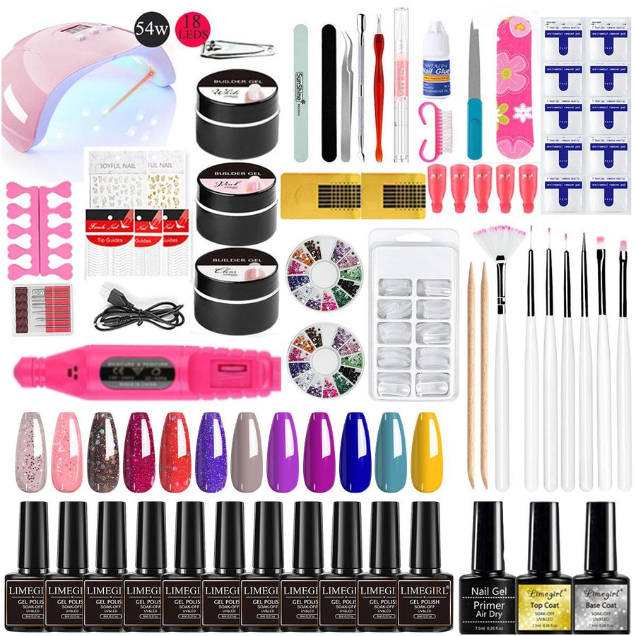 Nail Art Kit Gel Lamp Nail Grinder Nail Polishes Nail Art Tools Nail - Multi - Size 168-2