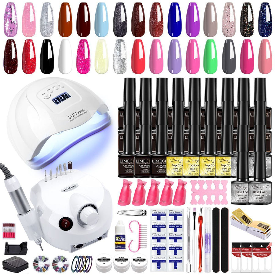 Nail Art Kit Gel Lamp Nail Grinder Nail Polishes Nail Art Tools Nail - Multi - Size H-ZH193-1