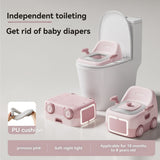 baby portable toilet, potty training, weaning off diapers, soft PU cushion, night-light, bathroom accessories, Australian market, toddler toilet seat - Pink - Size Three