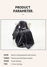 Wearable Heated Blanket Blanket With Sleeves Heated Throw Temperature - Gray - Size 127-177cm