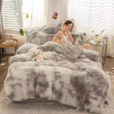 Tie-Dye Bedding Set Three-Piece Bedding Set Soft Bedding Trendy Bedding Home - Starry - sky Aqua Blue - Size 200*240cm
